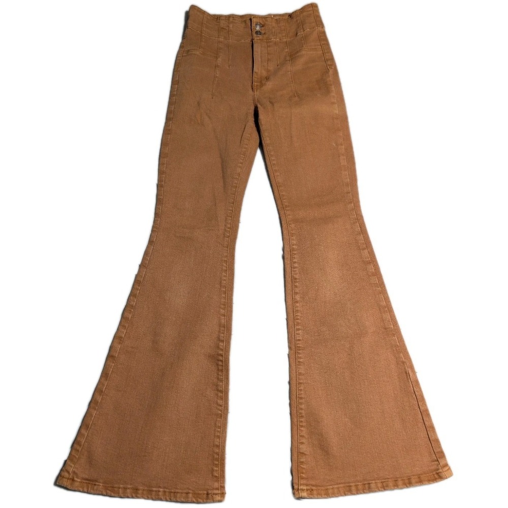 WE THE FREE Brown High-Waisted Slim Flared Leg Denim Jeans Women's Size 27